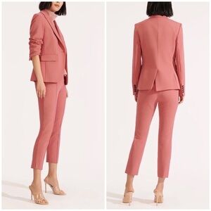 $695 Veronica Beard Cutaway Single Breasted Pink Mauve Dickey Jacket Blazer Sz 6